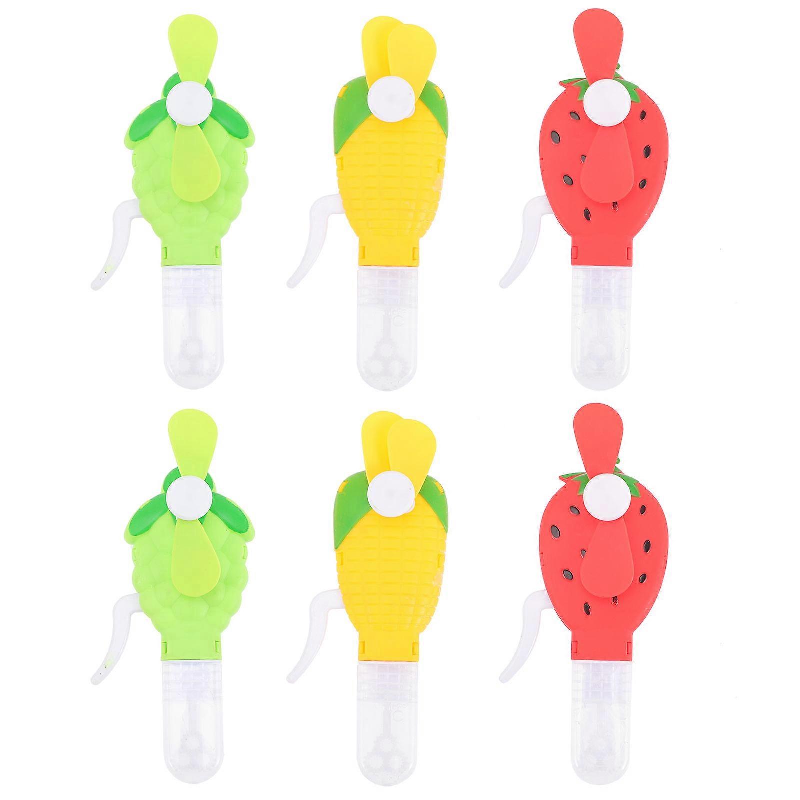 Hand Press Bubble Fan Bubble 6Pcs Assorted Color Toys