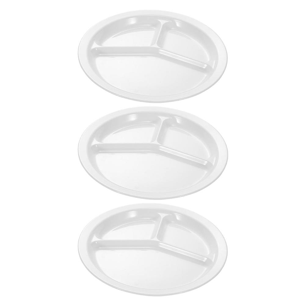 3pcs Plastic Snack Serving Trays Unbreakable Plates Chip Divided Serving Plates