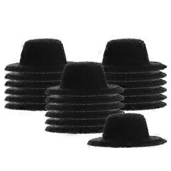 20pcs preto mini chapéus formais boneca miniatura chapéus formais para boneca acessório