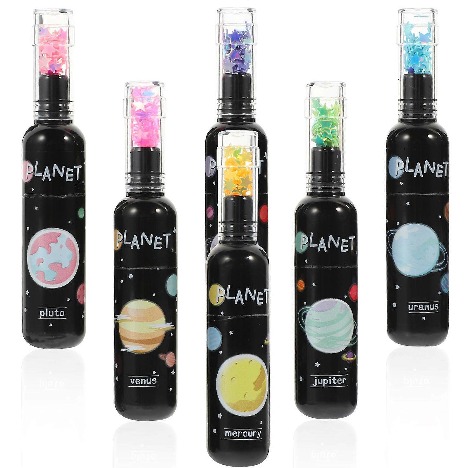 Fluorescent Pen Planet Highlighter for Students 6Pcs Assorted