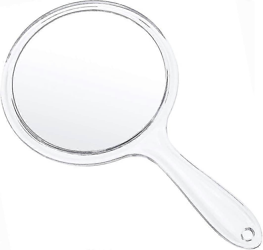 Makeup Hand Mirror Double-sided 3x 1x Round (transparent)