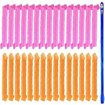 18 peças de modeladores de cabelo de 52 cm, cachos espirais, kit de modelagem, rolo de cabelo mágico, fonepro