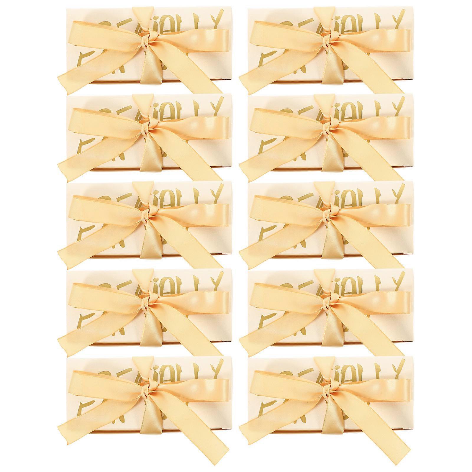 Small Candy Boxes Practical Candy Wrapping Pouch Packaging Rectangular Style Beige .5X5.5X4cm 20Set