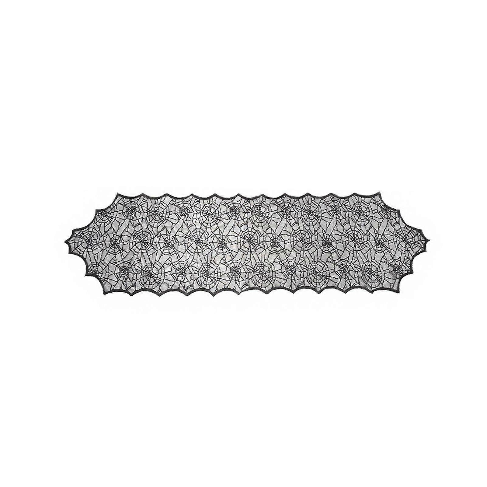 Spider Web Table Runner, Black Lace Table Runner, Gothic Cobweb Table Runner for Halloween Dining Table Decoration