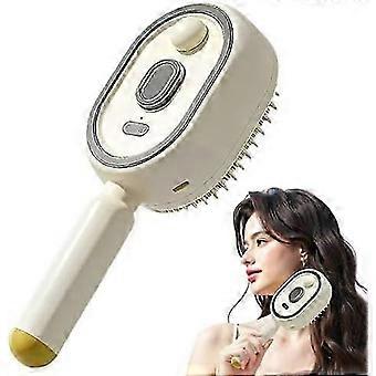Superior Electric Spray Air Cushion Massage Comb for Frizz &amp; Static Control (Beige) | 3-in-1 mist detangle smoothing tool, USB-C rechargeable, lig