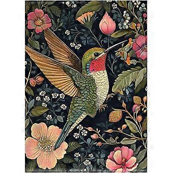 Vintage Floral Hummingbird Jigsaw Puzzle for Adults - Floral Puzzle Gift for Bird Lovers Heritage Victorian Design Decor Puzzles SQZ030