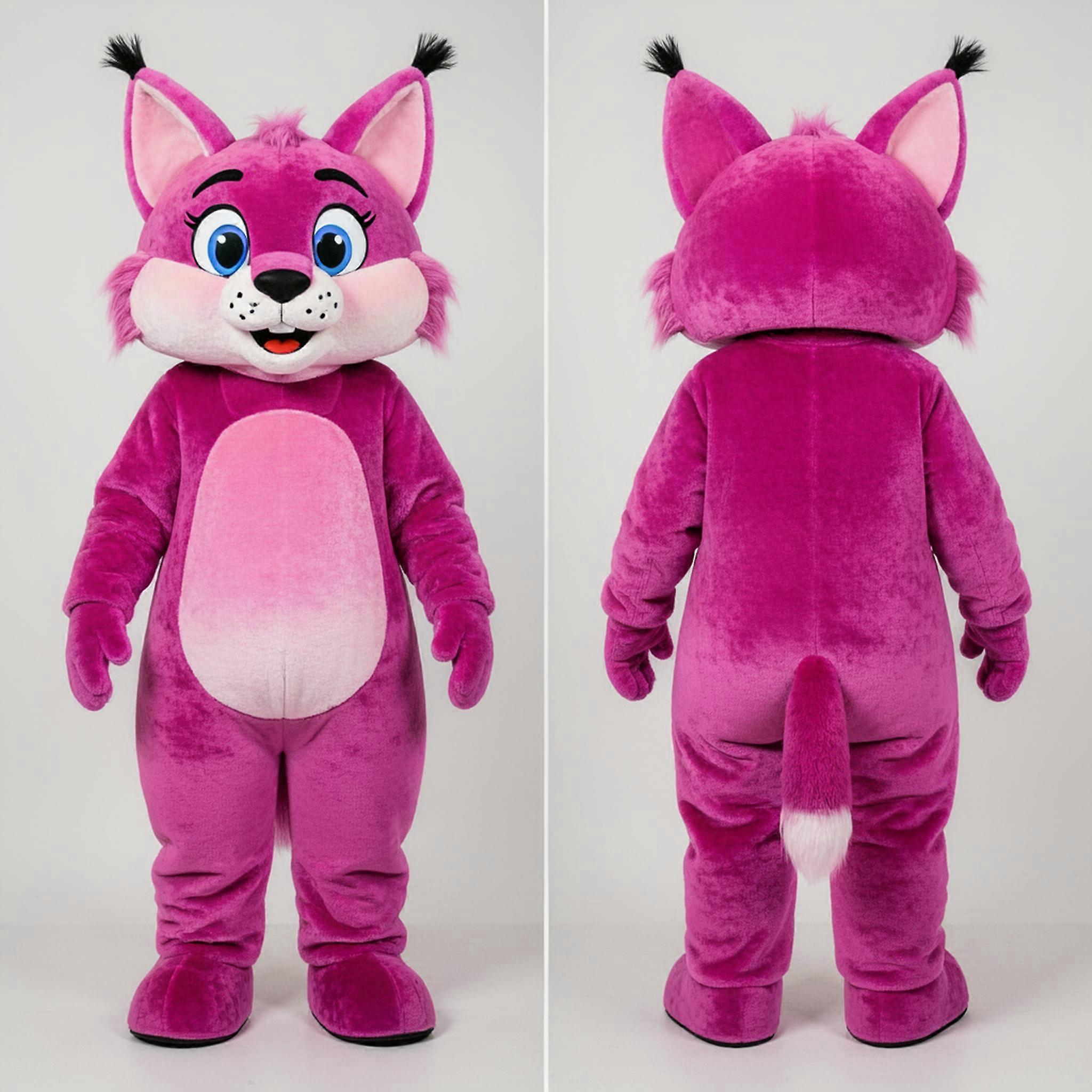 MASTICOT Magenta Cartoon Lynx Mascot