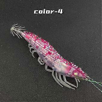 Jig luminosi per la pesca di calamari, gamberetti glitterati realistici, ami affilati con ardiglione per la pesca in mare aperto di calamari e seppie.