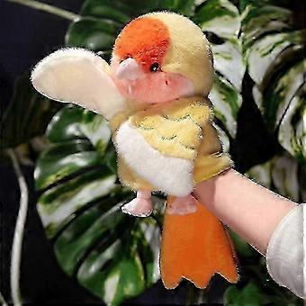 Interactive Movable-Wing Yellow Parrot Hand Puppet with Soft Plush Comfort for Kids Imaginative Play