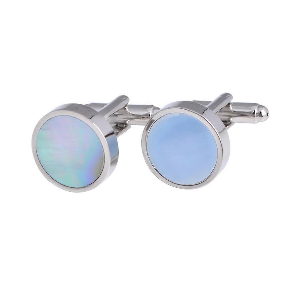 Cufflinks Round Pearl Colorful Shell Cufflinks for Men