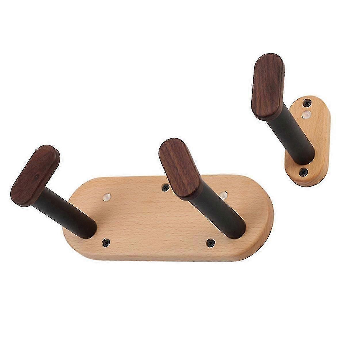 Guitar Wall Brackets: Solid Wood  compatible with Acoustic, Electric, Classical & Violin Instruments