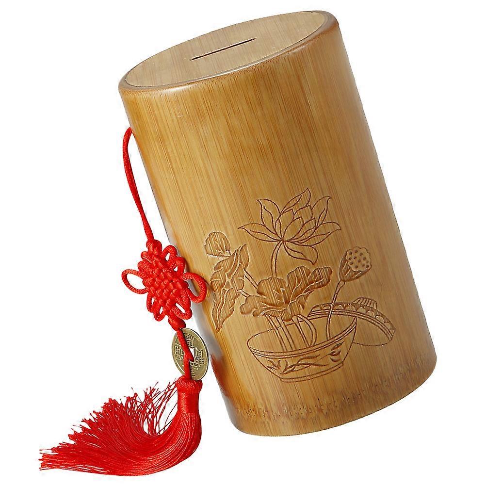 Porta-moedas de bambu estilo chinês, conjunto com 3 peças.