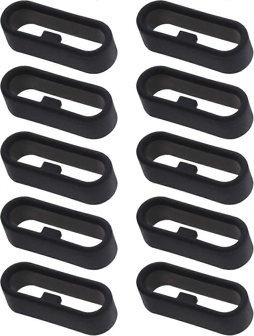 Wristwatch Strap Loop,  Music Secure Silicone Ring(20pcs, black)