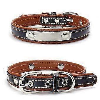 small comfortable Soft Touch Leather Dog Collar Padded Adjustable Durable Anti-Rust Alloy Loop Ring