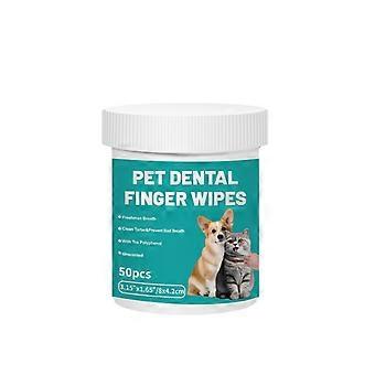 50Pcs/box Dog Dental Care Wipes Cat & Teeth Cleaning Finger Tooth Brushing Kit