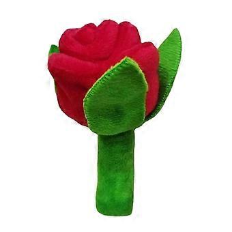 Stuffed Dog Toy Squeak Rose Flower Plush Chew for Small and Medium Dogs