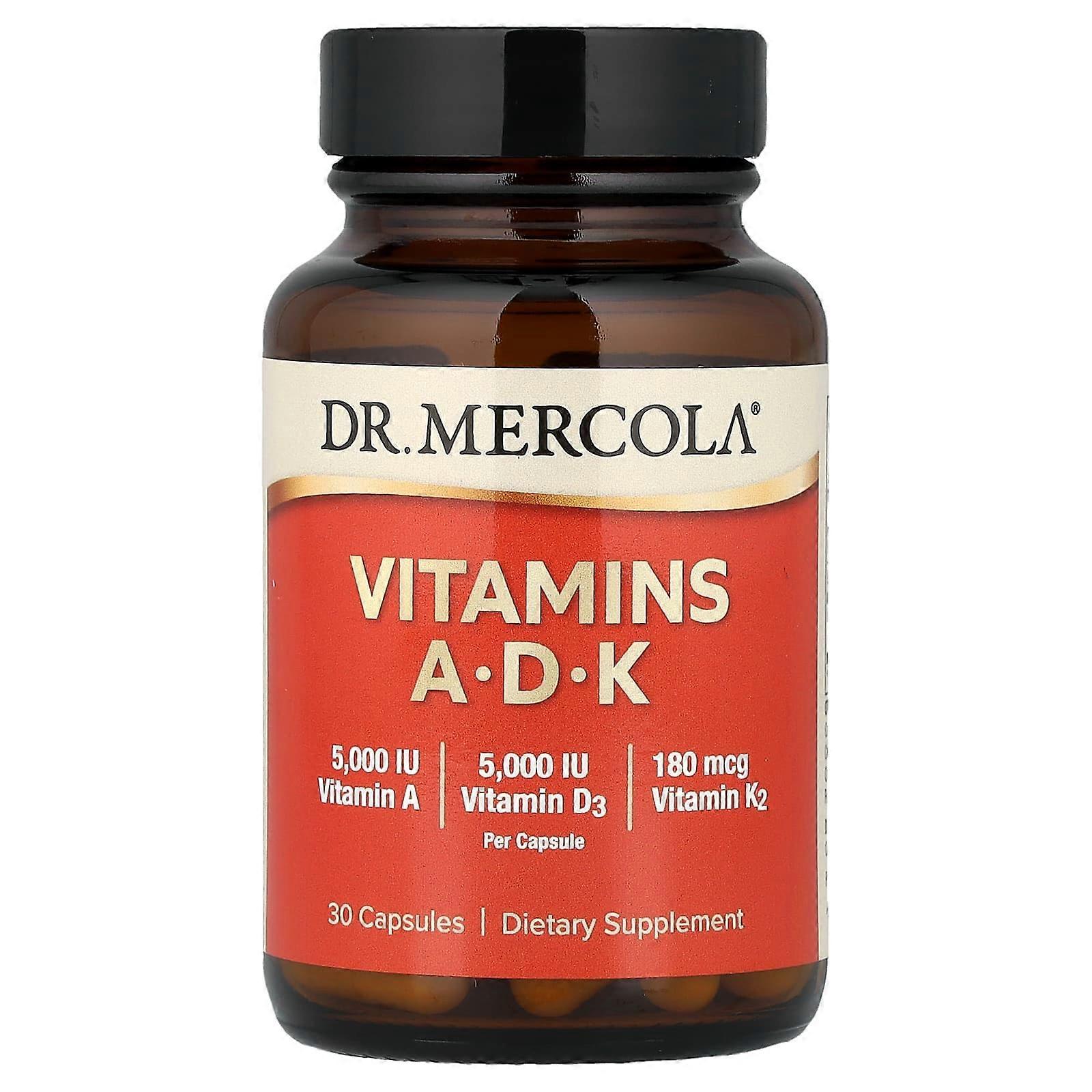 Dr. Mercola, Vitamins A-D-K, 30 Capsules