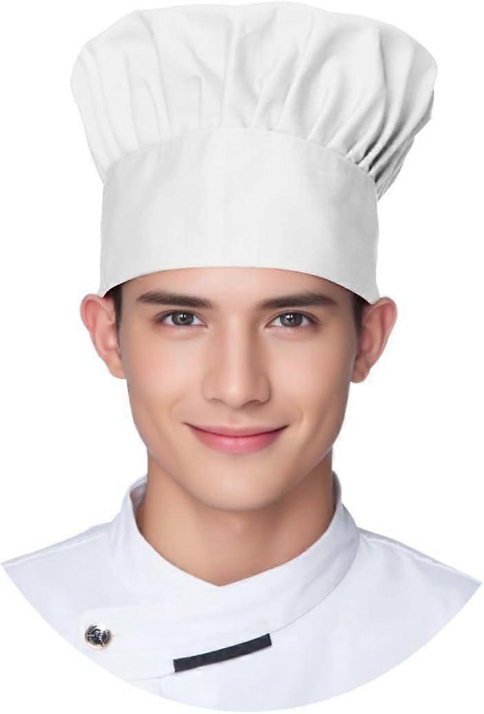 Chef Apron and Hat Set, Adjustable Bib with 2 Pockets, Lightweight Polyester for Kitchen Cooking