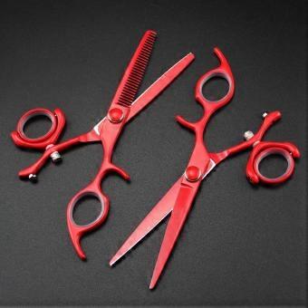 6 Inch Swivel Thumb Hair Cutting Scissors Set, Japanese 440C Professional Hairdressing Shears for Salon Use