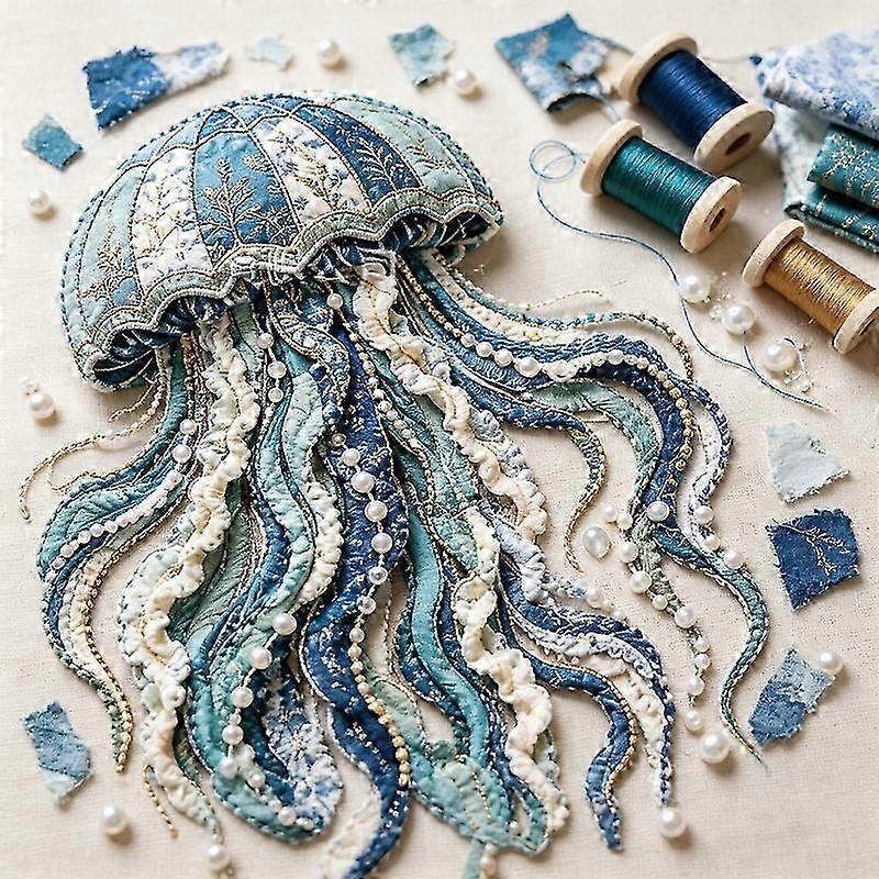 Ocean Jellyfish 3D Fabric Patchwork Kit