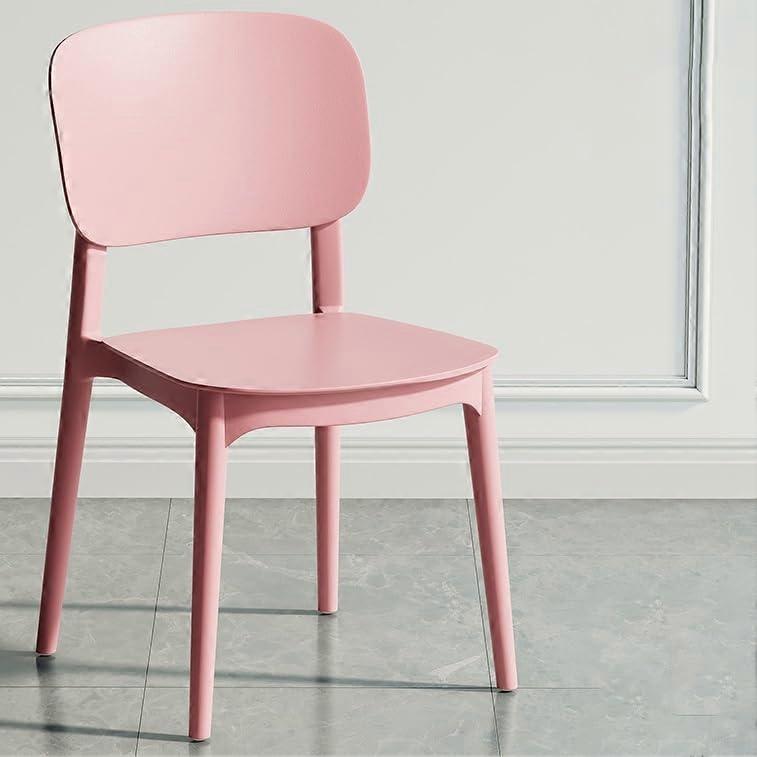 Stackable Plastic Dining Chair with Backrest, Lightweight SpaceSaving Indoor Seating for Office or Kitchen
