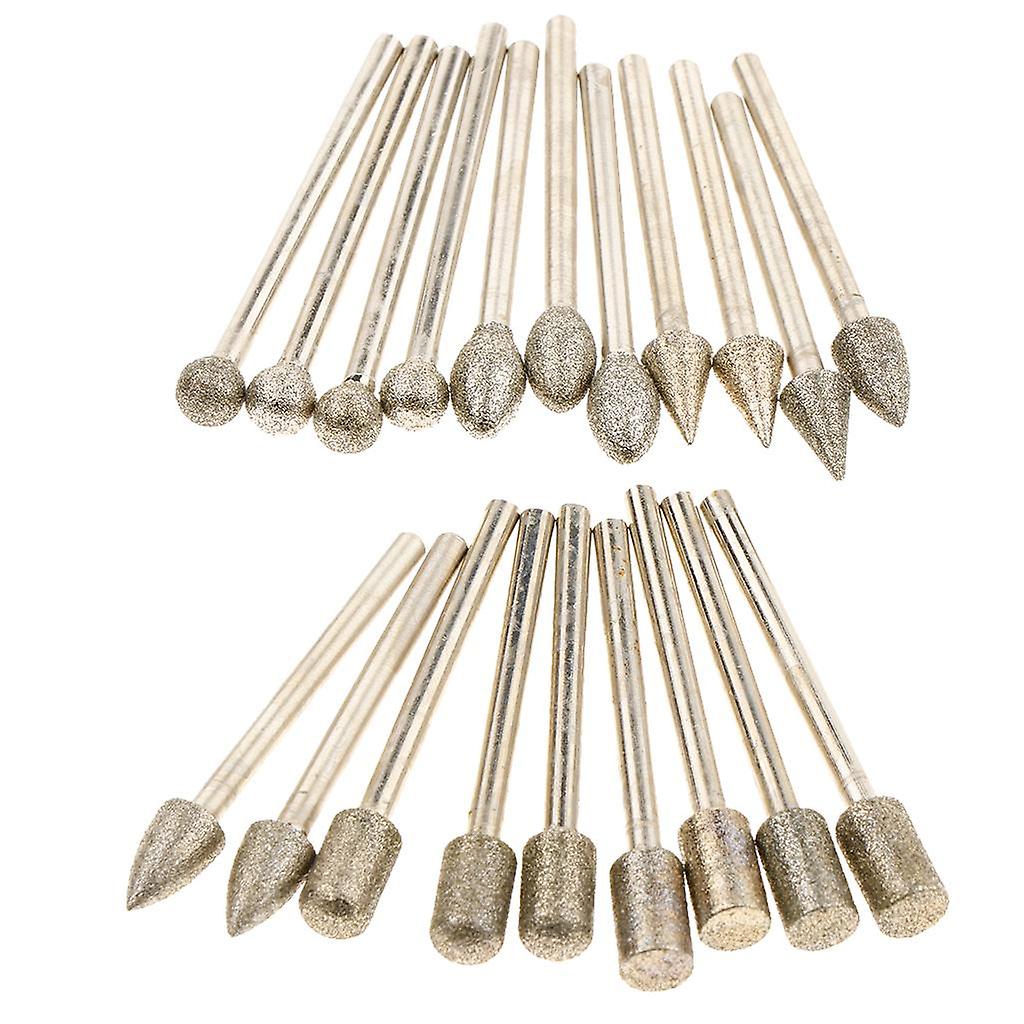 20 Pieces/set Diamond Grinding Head Drill Bits Rotary Tools