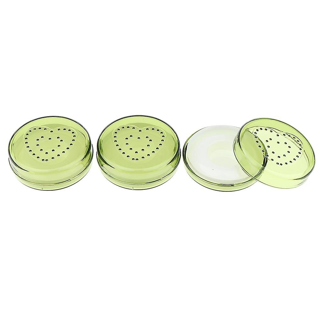 3Pcs Round False Eyelash Storage Case Box Eyelash Holder Container Green