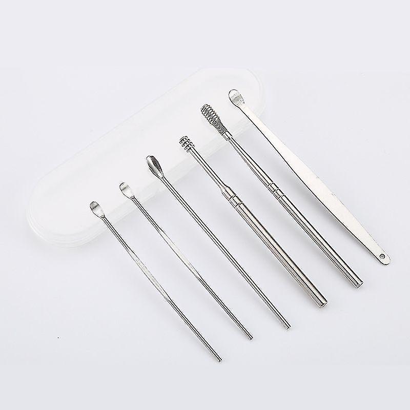 6pcs/set Stainless Steel Ear Wax Removal Cleaner Tool Earpick Kit