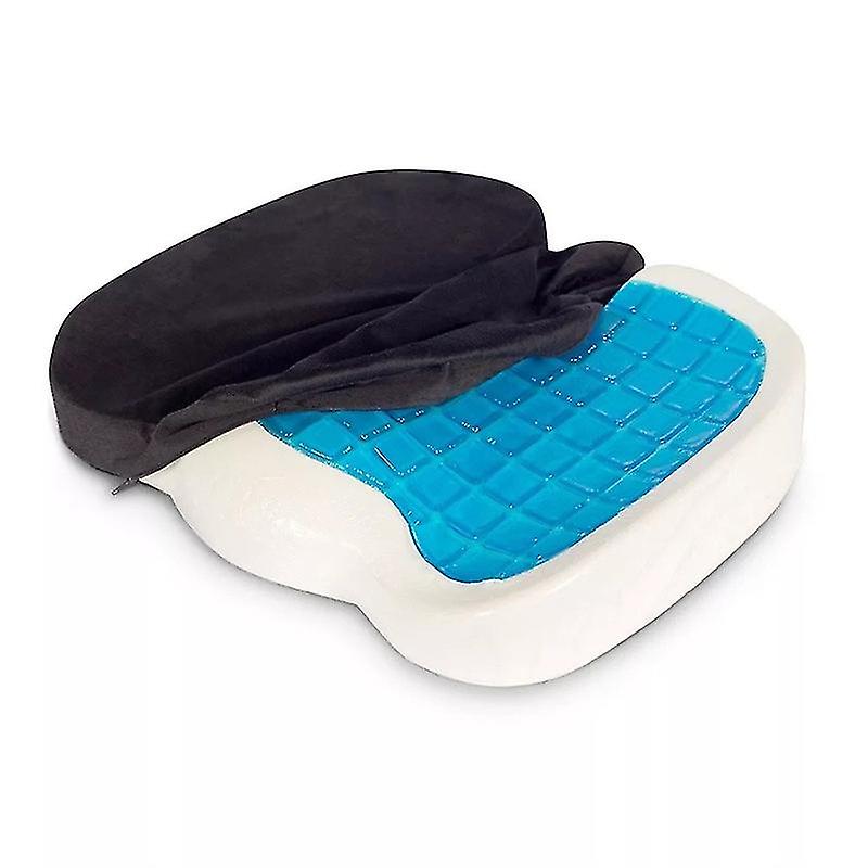 Gel Reinforcement Pad - Anti-slip Orthopedic Gel & Memory Foam Coccyx Pain Pad - Chaise de bureau Car Seat Pad - Sciatica & Back Pain Relief (noir)