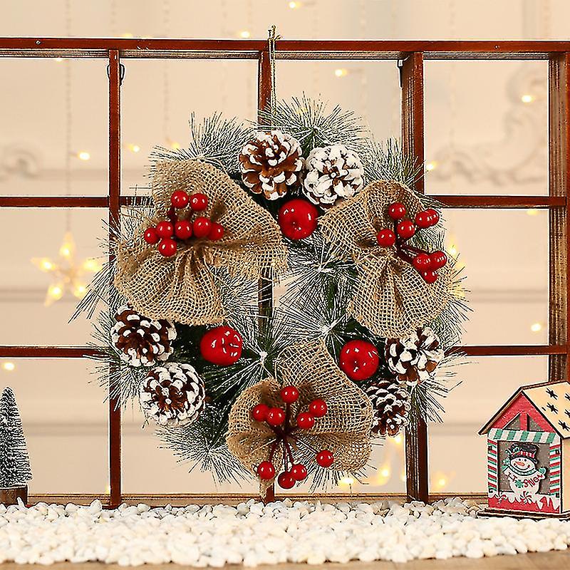 thumbnail image 1 of Corona navideña artificial, colorida, hermosa, para pared, ventana, puerta, 1 of 5