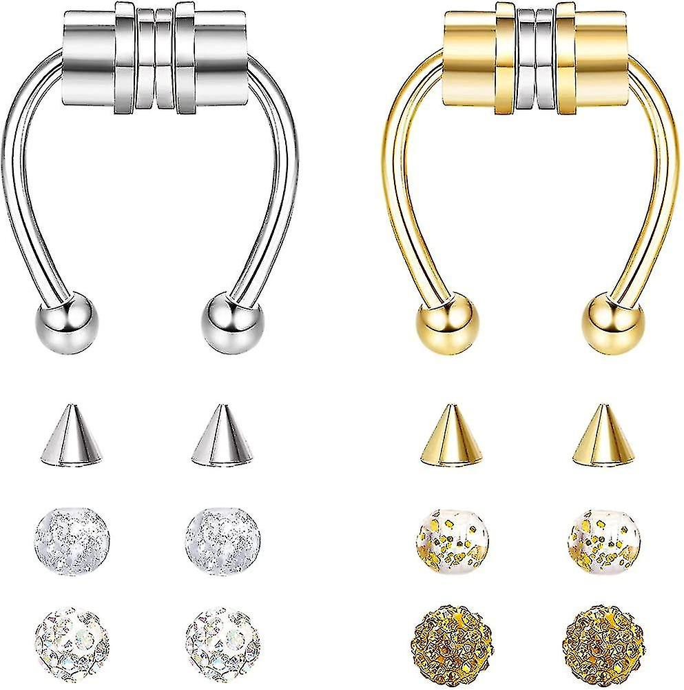 Magnetic Septum Nose Ring Horseshoe Fake Nose Ring Hoop Non-piercing 316l