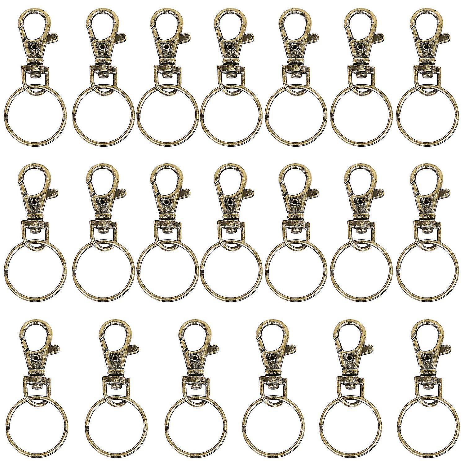 20 X Small Lobster Detachable Swivel Clasps For Key Split Ring Brass