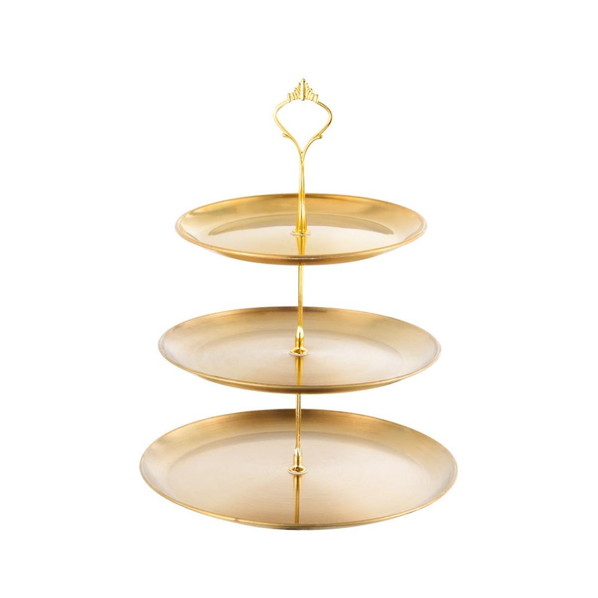 Cake Stand Stainless Steel Tiered Cupcake Stand 3 Tier Tray Table Tower Cake Plates Dessert Holder