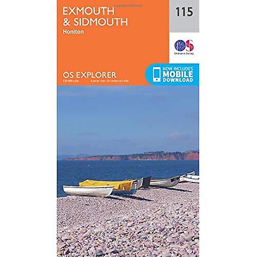 Sidmouth y OS Explorer mapa (115) Exmouth