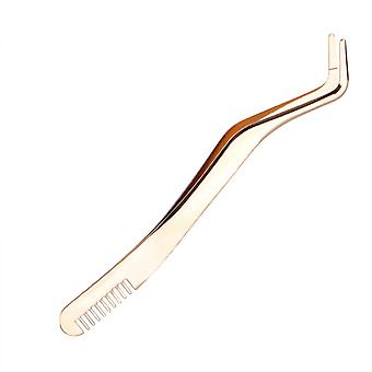 2 Pcs Eyelash Applicator Tool Eyelash Tweezers For False Lashes 2 In 1 Curved Lash Tweezers With Comb Upgraded
