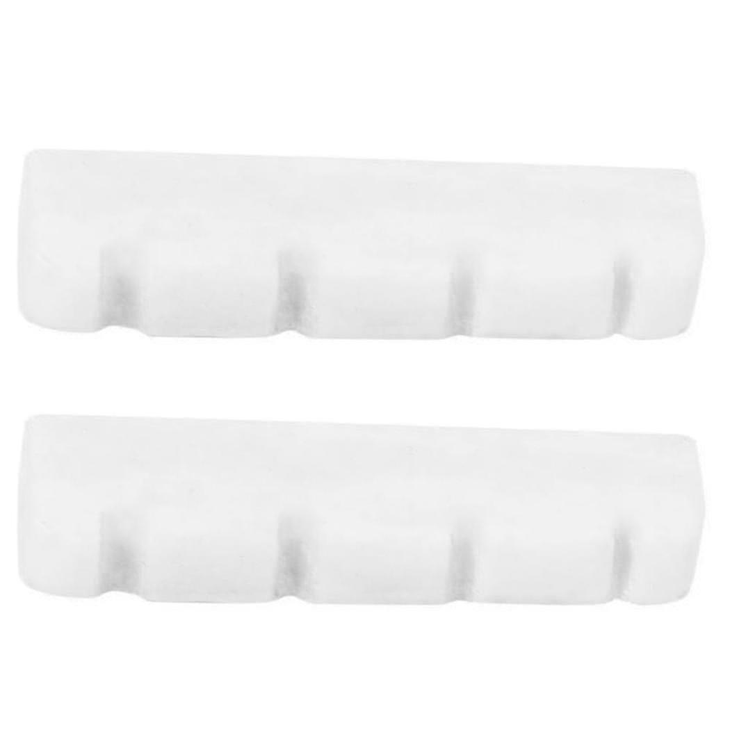 2x Bass Bone Nut 4 String Replacement (38 X 6 Mm, Unbleached)