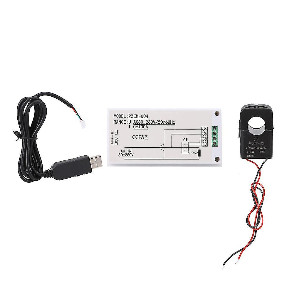 Led Digital Display Voltage Current Power Energy Meter Multifunction Tester(pzem-004 (tester Split Core Transformer Usb Adapter) )