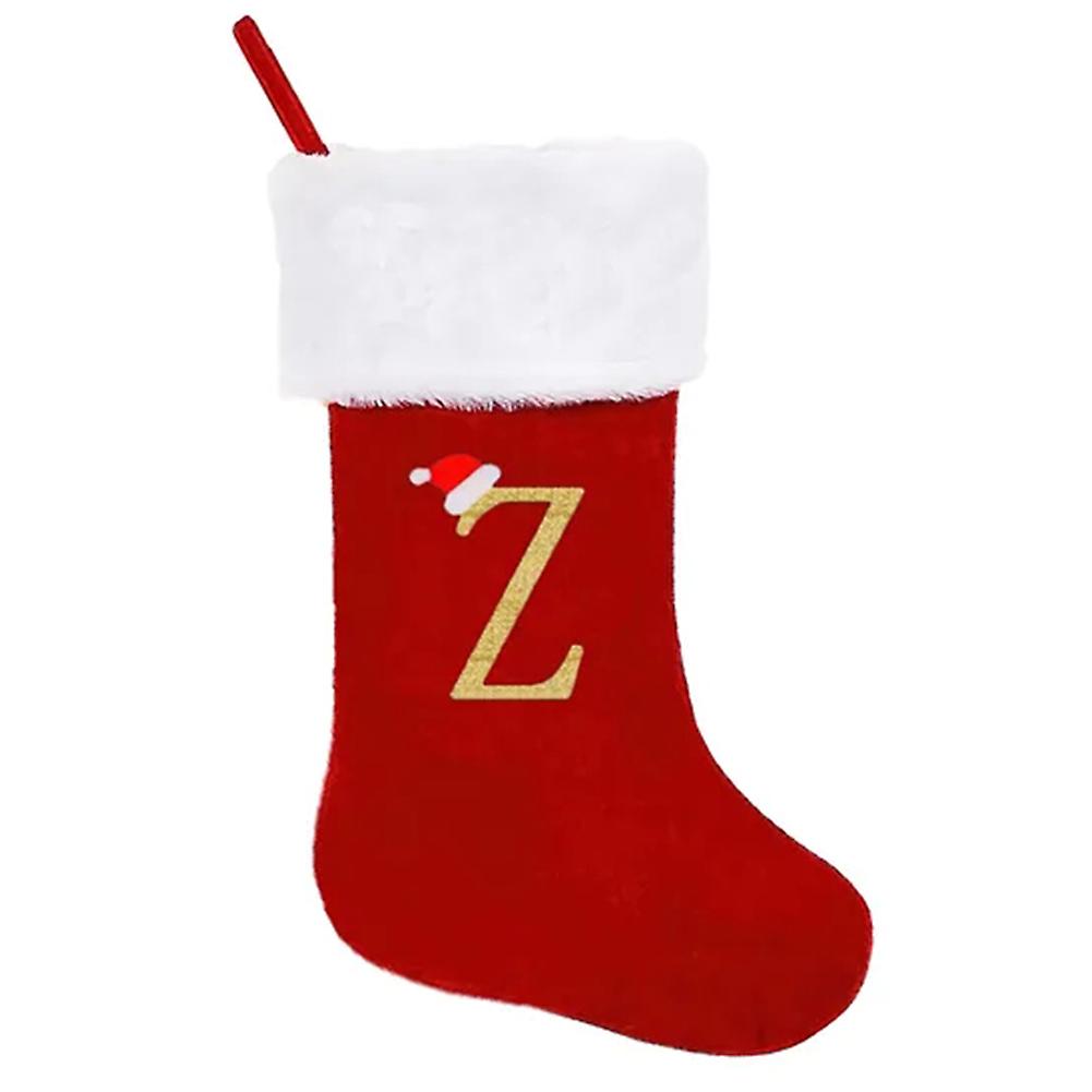 Letter Printed Christmas Stocking with Hanging Rope Multi-Function Xmas Party Decor for Kitchen
