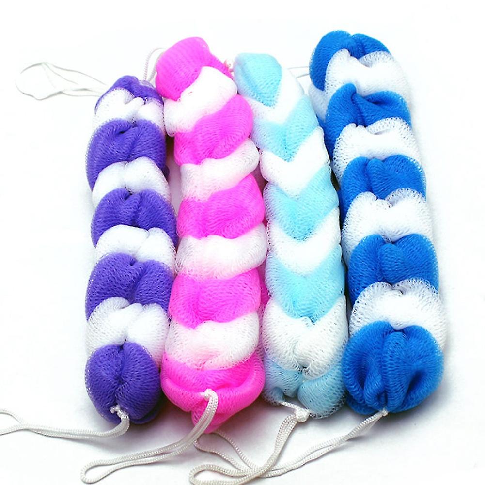 3 x Back Strap Scrubber Bath Shower Bars Mesh Puff Exfoliating Soft Loofah Brush