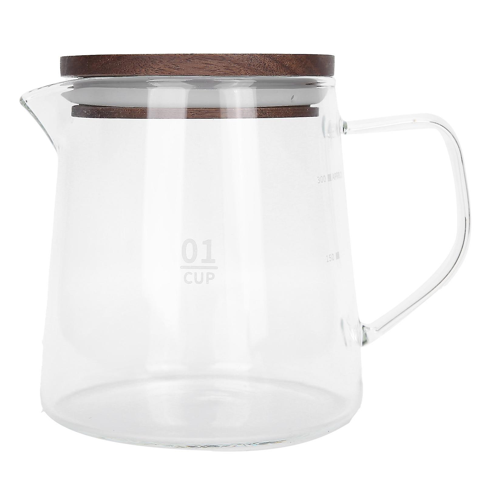 Coffee Pot with Heat-Resistant Glass Lid, Insulated Handle, Kettle for Tea, Milk, Juice (300ml)