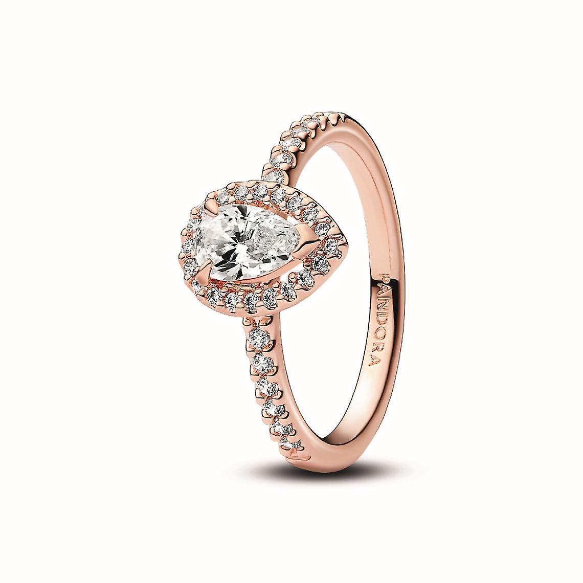 Rosa glitrende pære halo ring