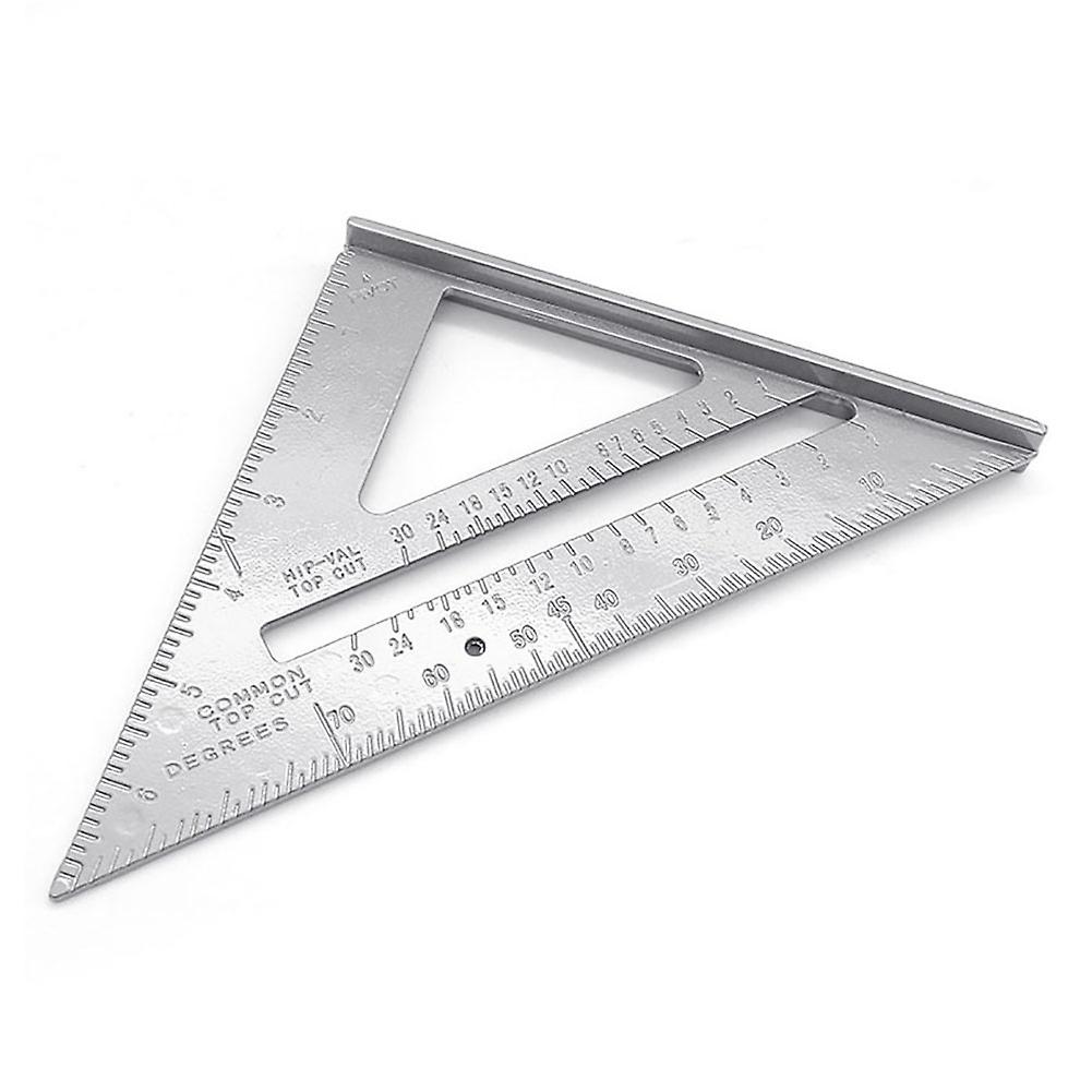 ZHOUBA 7inch Aluminum Alloy Triangle Angle Protractor Measuring Ruler Woodworking Tool