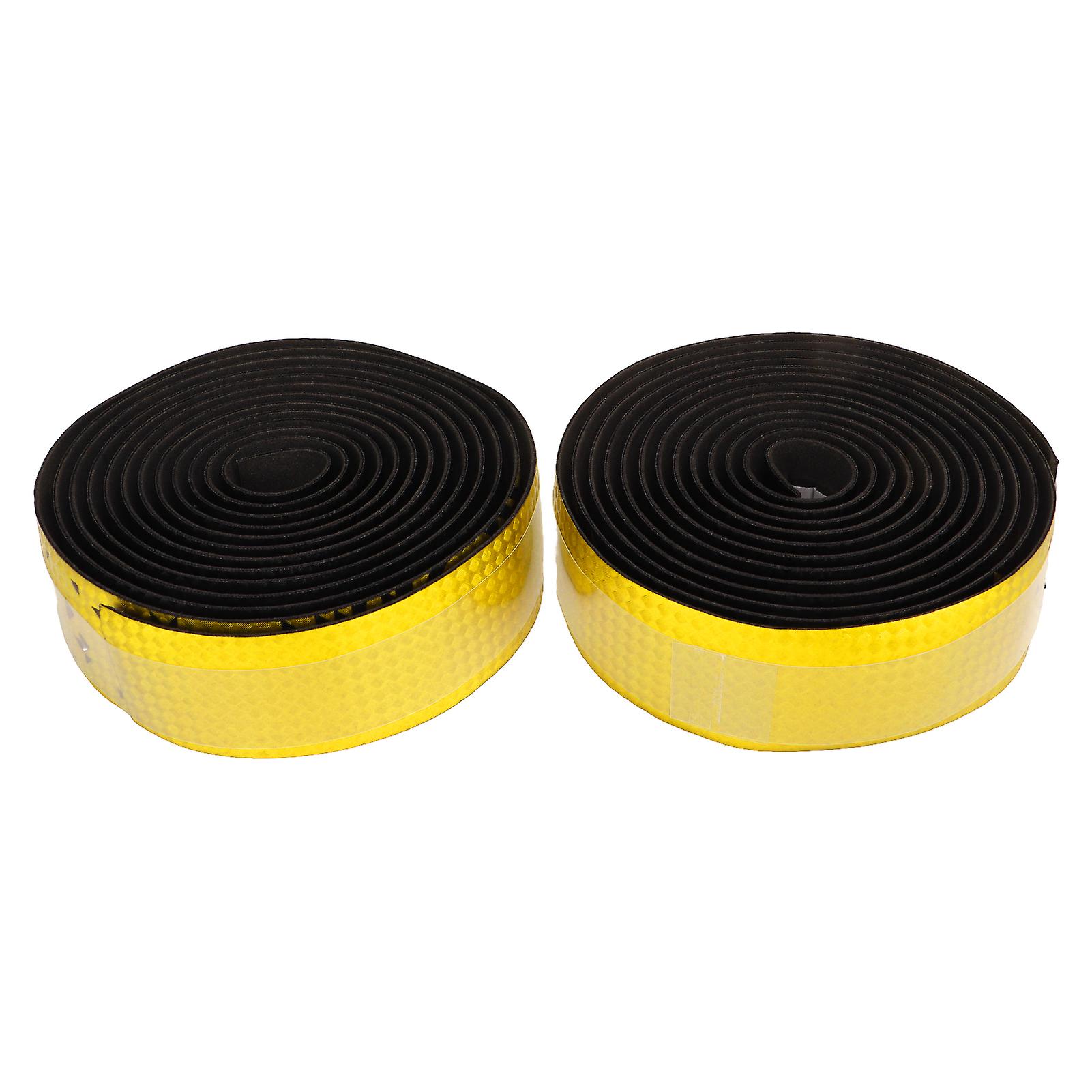 Handlebar Tape Soft Bike Handlebar Carbon Fiber Pattern Shock Absorption Non Skid Strap Gradient Yellow