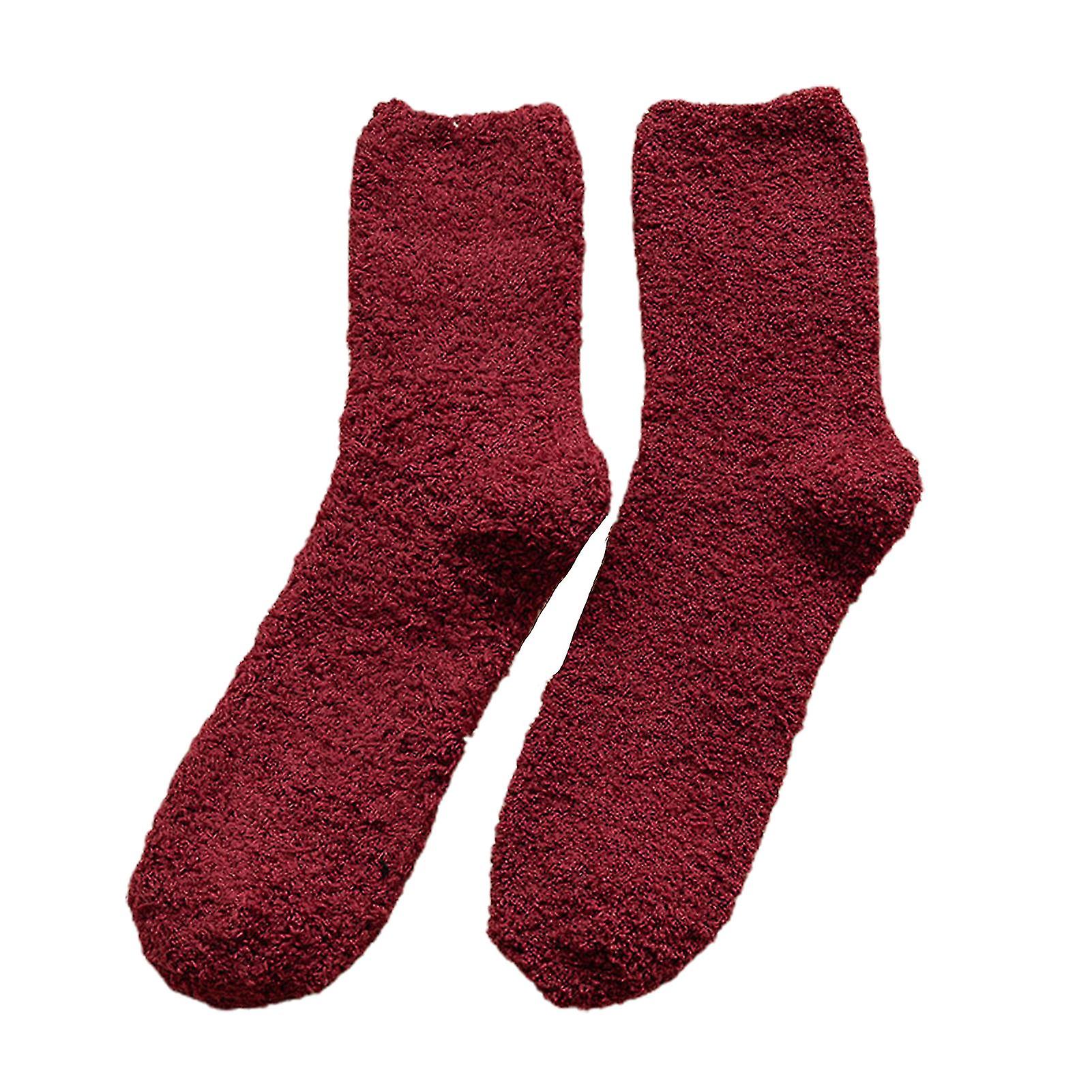 Men Socks Solid Color Thickened Winter Autumn Anti-friction Warm Soft Floor Socks For Home