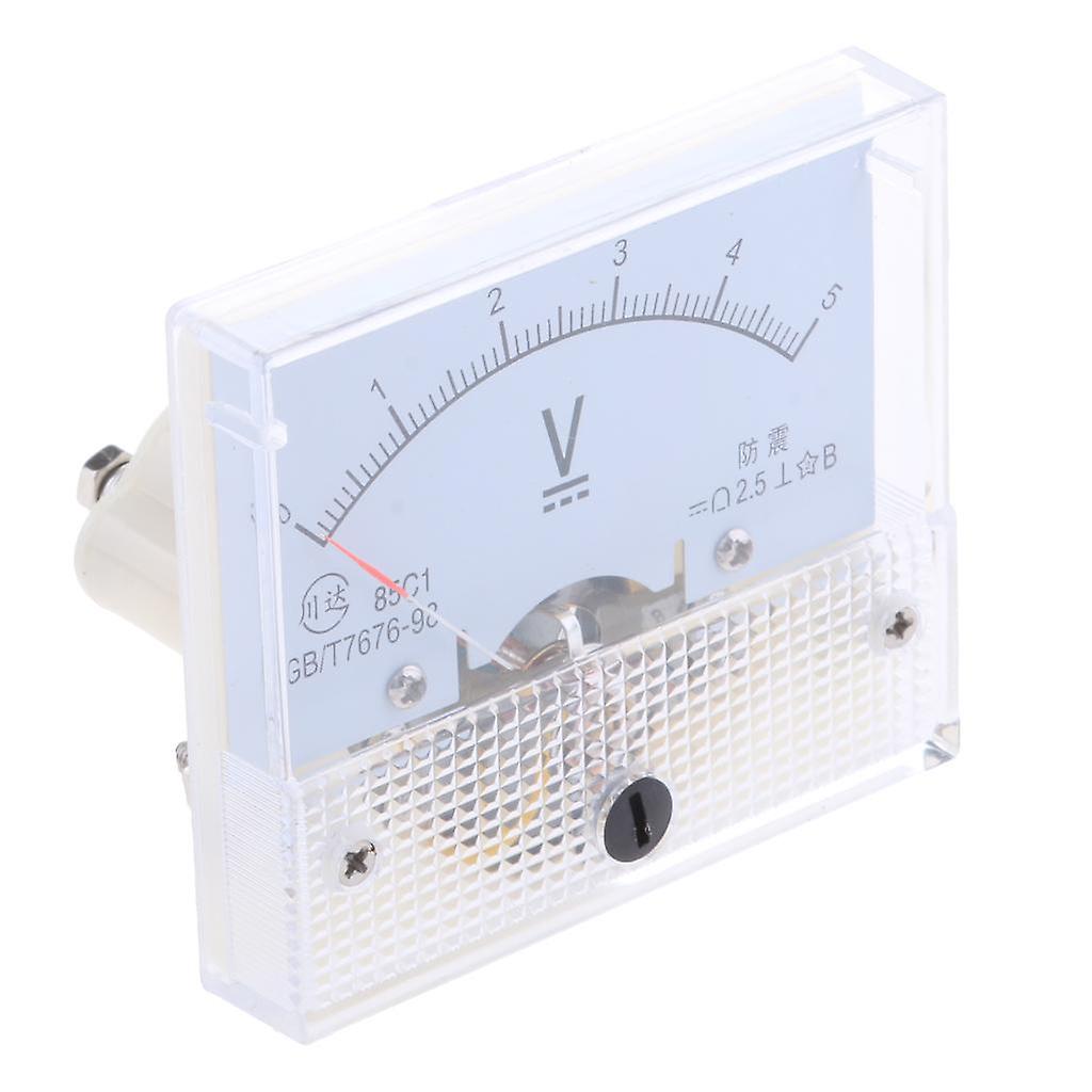 85C1 DC Rectangle Ammeter Amp Current Tester Analog Panel Voltmeter 0-5 V