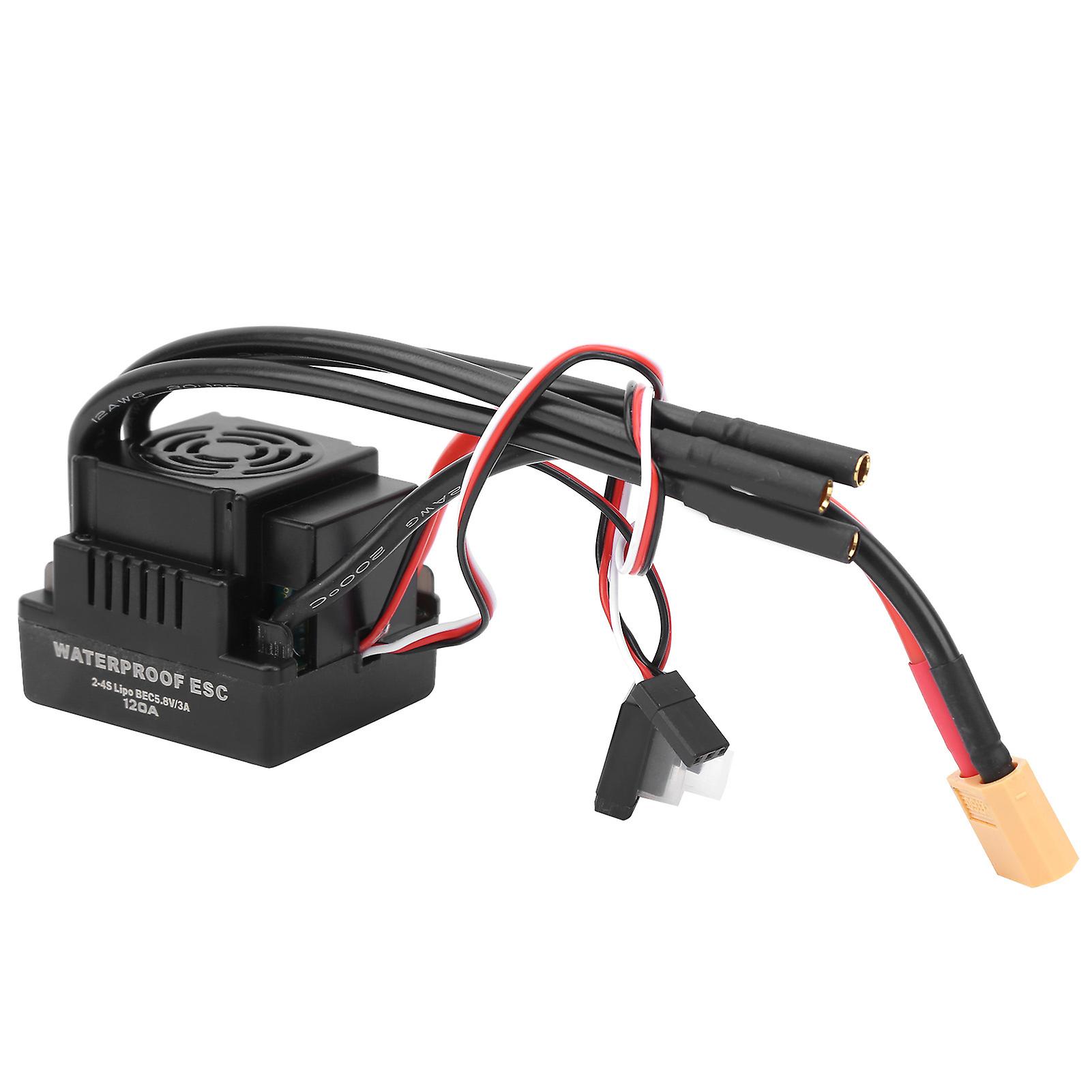 120A Waterproof Brushless ESC Electronic Speed Controller Accessory Fit for 1/8 RC CarXT60 Plug