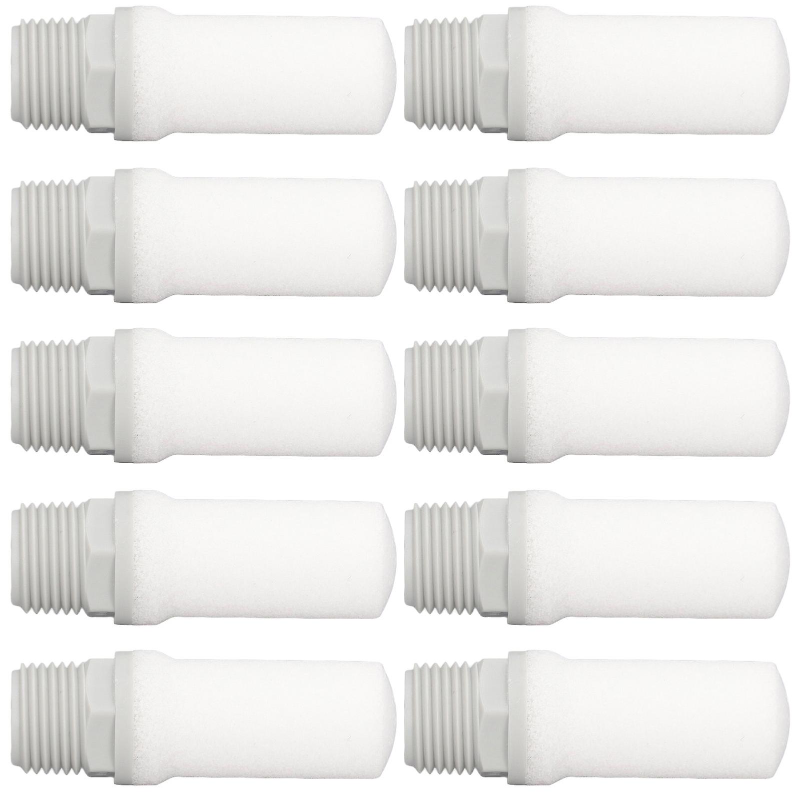 Uadme Pneumatic Mufflers, 10PCS G1/2in Male Thread Sole Valve Air Exhaust Muffler Silencer, 1.32Mpa High Noise Reduction PP Silencer Air LVQ