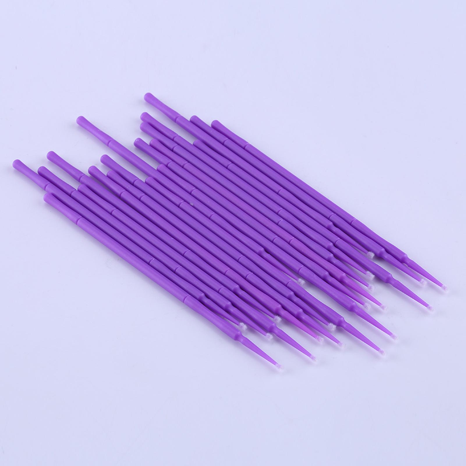 100pcs Disposable Micro Makeup Brushes 100mm Multicolor Swabs