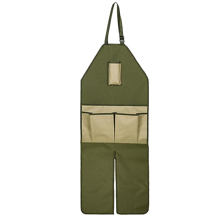 Green Apron – Full Coverage Cross-Back, Durable Twill, Leather Reinforcement and Overlapping Split-Leg, Adjustable for Men and Women – Pottery Artist,