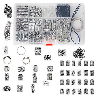 180 Pieces Mixed Dreadlocks Beads Tube Dread Locks Pins Metal Cuffs Rings Accessories Hair Braid Hair Extension Jewelry